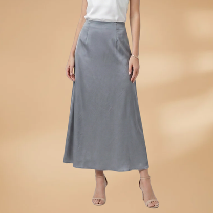 Women’s Satin Maxi Skirt with High Waist and Floor-Length Design