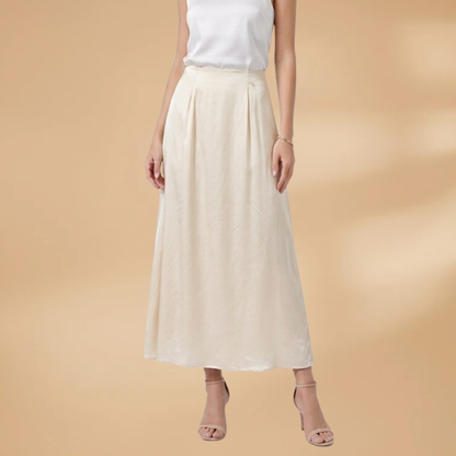 Women’s Satin Maxi Skirt with High Waist and Floor-Length Design