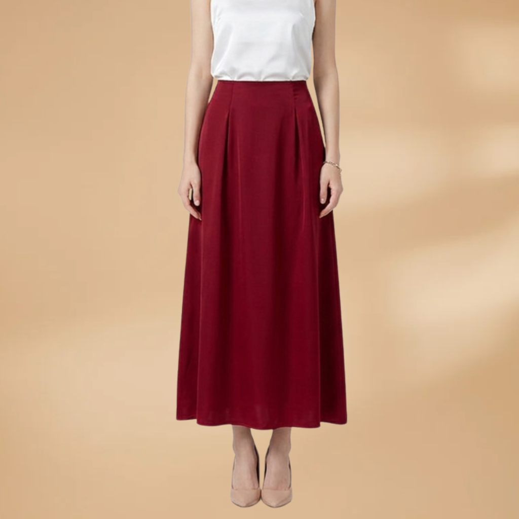 Women’s Satin Maxi Skirt with High Waist and Floor-Length Design