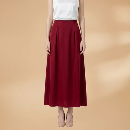 Women’s Satin Maxi Skirt with High Waist and Floor-Length Design