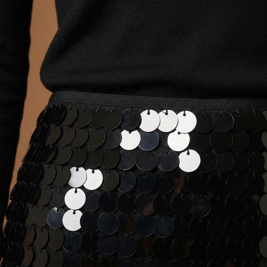 Women’s Sequin Skirt with Functional Design