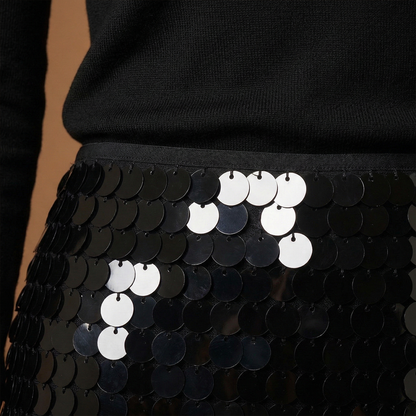Women’s Sequin Skirt with Functional Design
