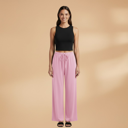Women’s Set with Cropped Top and Wide Leg Trousers