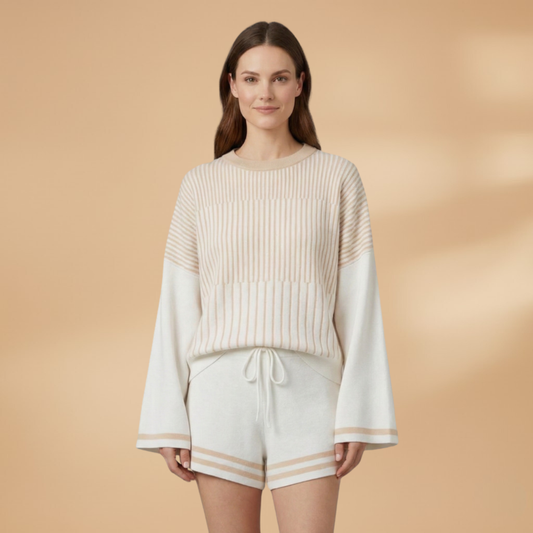 Women’s Set with Striped Top and Shorts