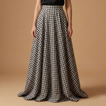 Women’s Skirt with Adjustable Length and Woven Design