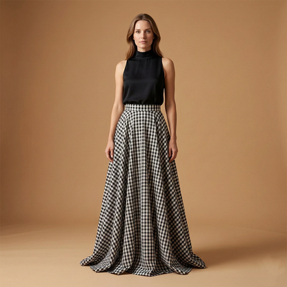 Women’s Skirt with Adjustable Length and Woven Design