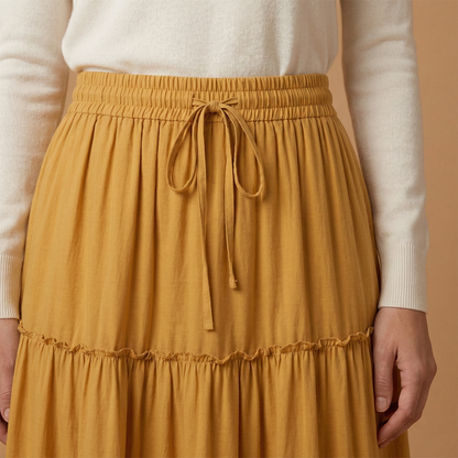 Women’s Skirt with Elastic Waist and Bohemian Print