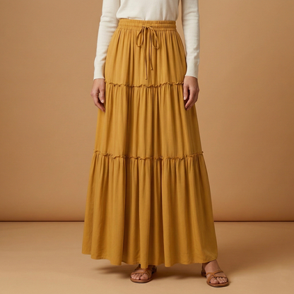 Women’s Skirt with Elastic Waist and Bohemian Print