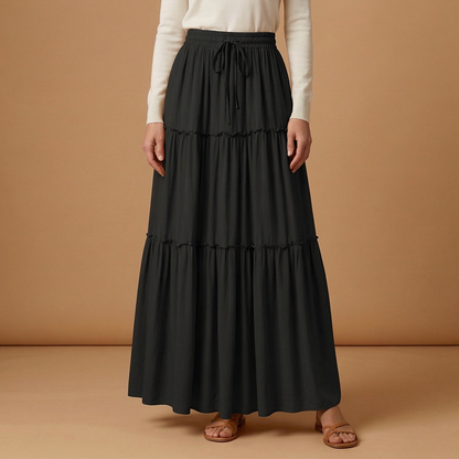 Women’s Skirt with Elastic Waist and Bohemian Print