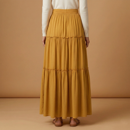 Women’s Skirt with Elastic Waist and Bohemian Print
