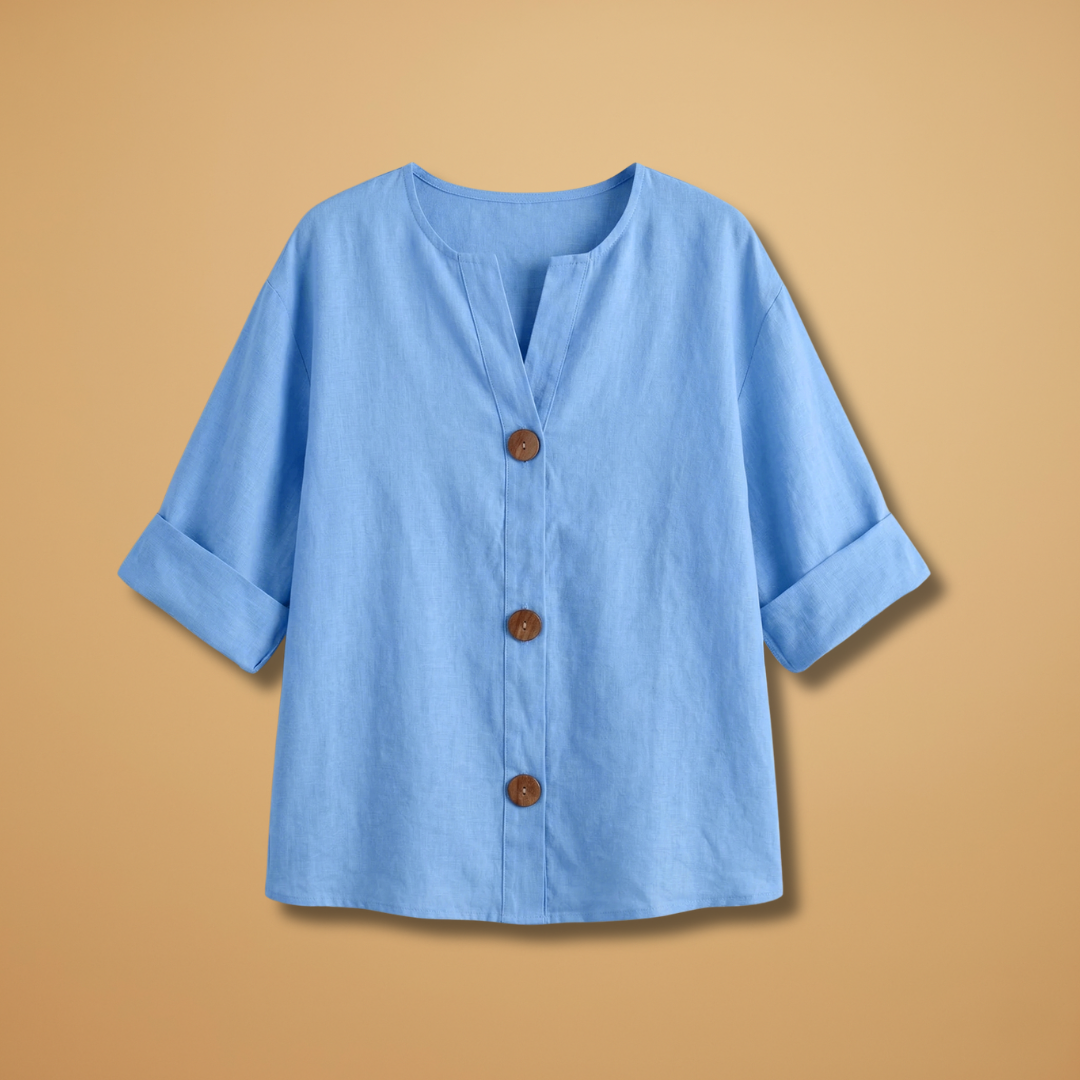 Women's Summer Blouse with Breathable Linen and Relaxed Fit