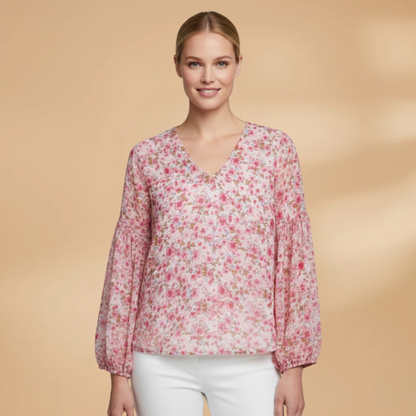 Women's Summer Blouse with Floral Print