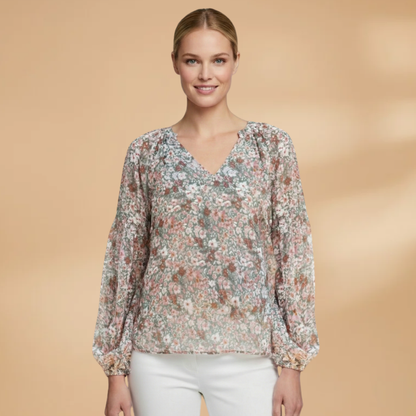 Women's Summer Blouse with Floral Print