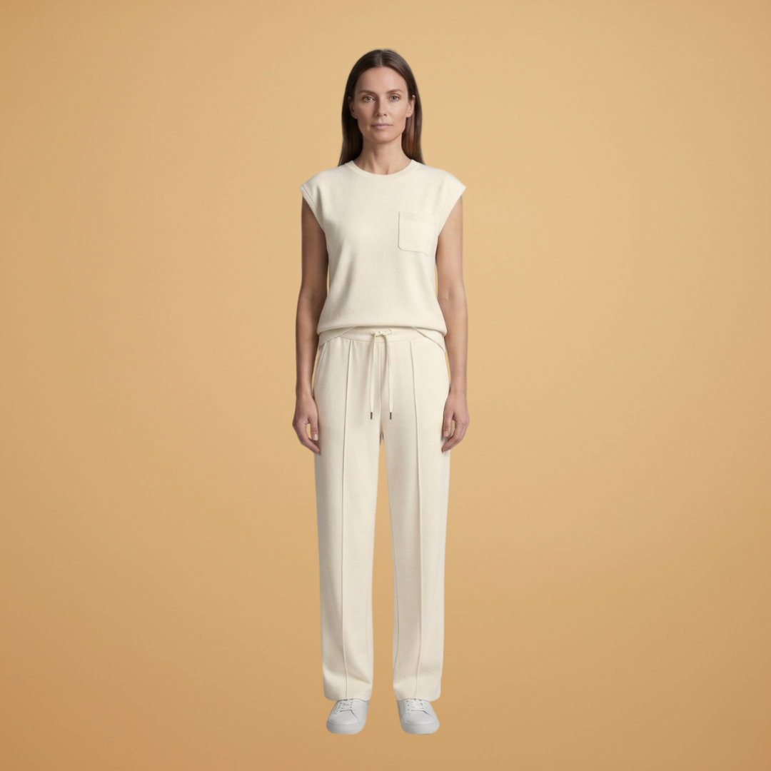 Women’s Summer Set with Cap‑Sleeved Top and Drawstring Trousers