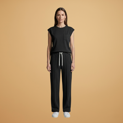 Women’s Summer Set with Cap‑Sleeved Top and Drawstring Trousers