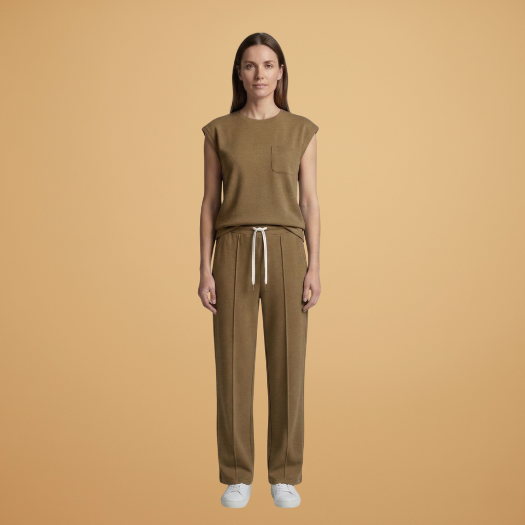Women’s Summer Set with Cap‑Sleeved Top and Drawstring Trousers
