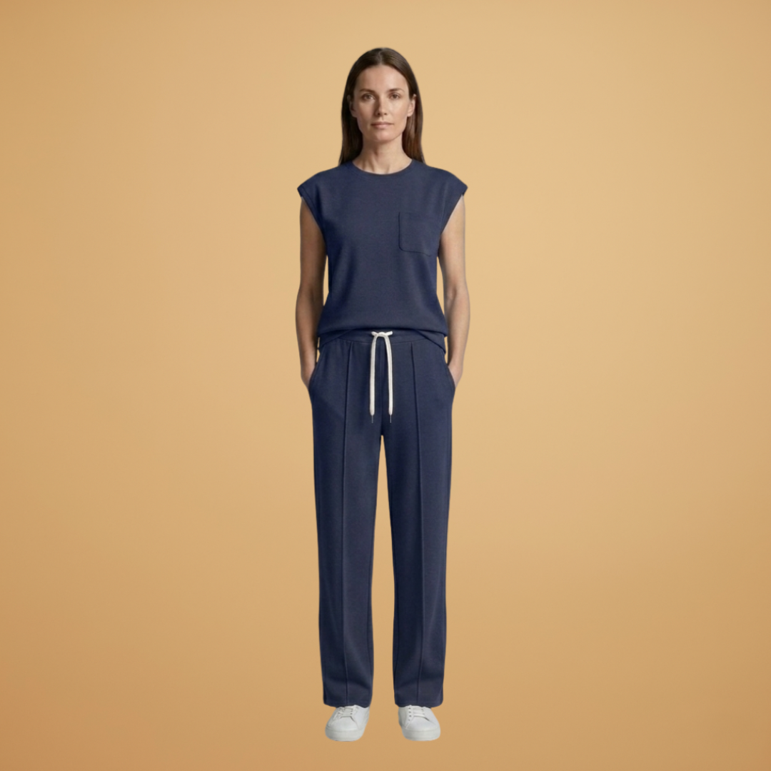 Women’s Summer Set with Cap‑Sleeved Top and Drawstring Trousers