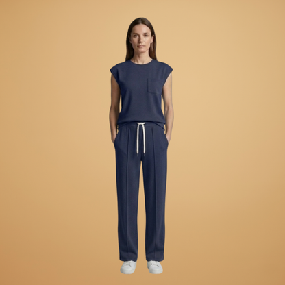 Women’s Summer Set with Cap‑Sleeved Top and Drawstring Trousers