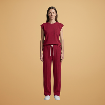 Women’s Summer Set with Cap‑Sleeved Top and Drawstring Trousers