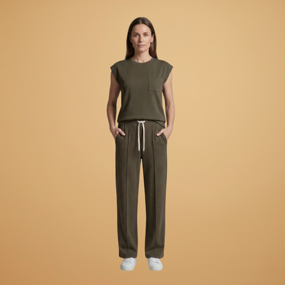 Women’s Summer Set with Cap‑Sleeved Top and Drawstring Trousers