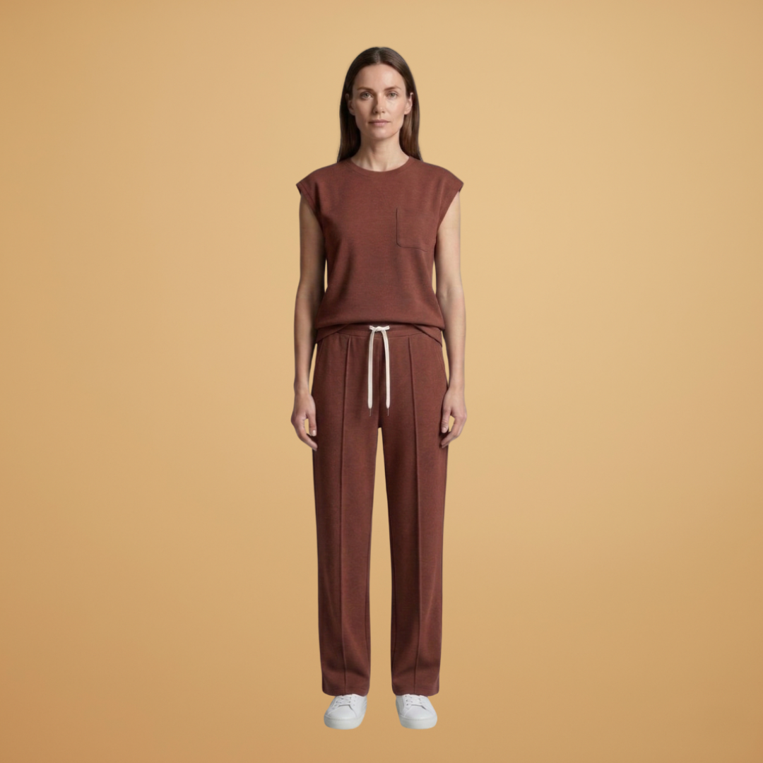 Women’s Summer Set with Cap‑Sleeved Top and Drawstring Trousers