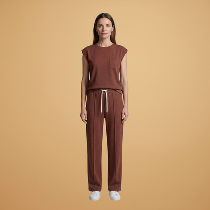 Women’s Summer Set with Cap‑Sleeved Top and Drawstring Trousers