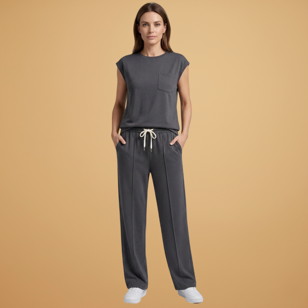 Women’s Summer Set with Cap‑Sleeved Top and Drawstring Trousers