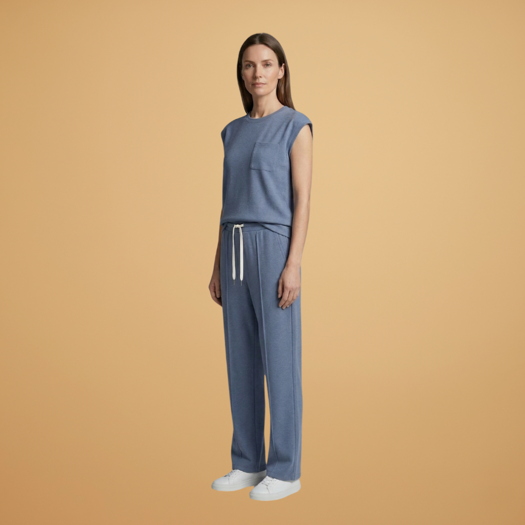 Women’s Summer Set with Cap‑Sleeved Top and Drawstring Trousers