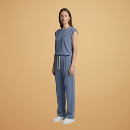 Women’s Summer Set with Cap‑Sleeved Top and Drawstring Trousers