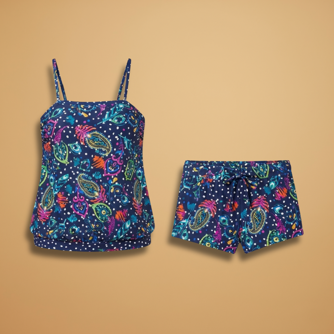 Women’s Summer Set with Sleeveless Tank and Drawstring Shorts