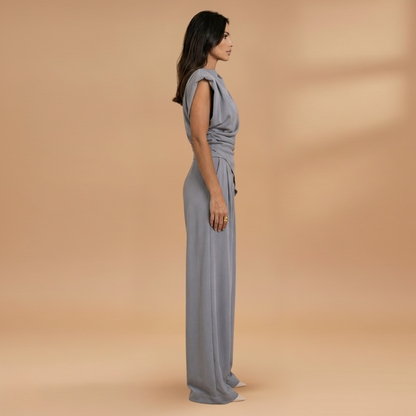 Women's Two-Piece Set with Long Sleeves and Straight Trousers