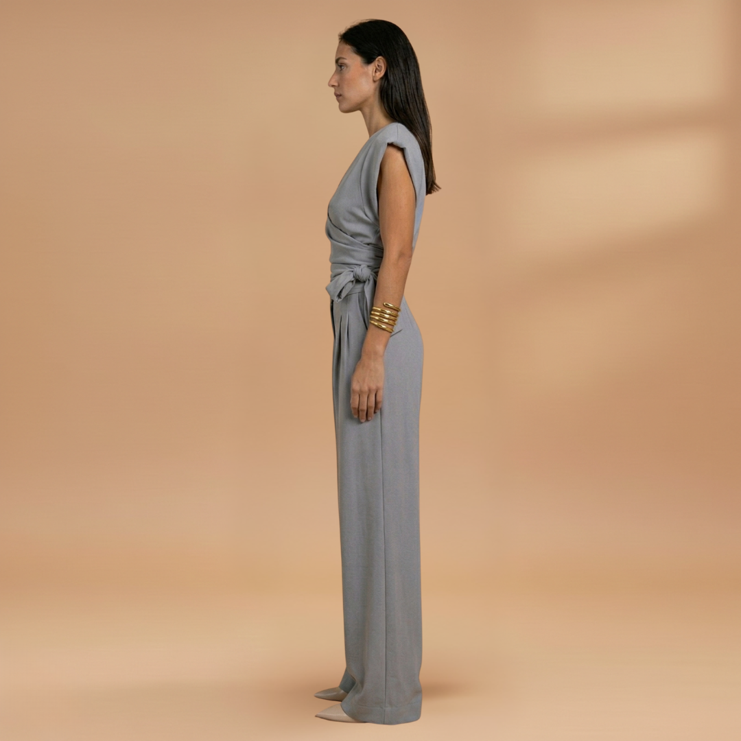 Women's Two-Piece Set with Long Sleeves and Straight Trousers