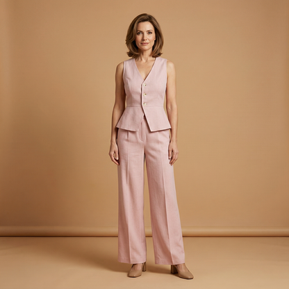 Women's Two-Piece Set with Off-the-Shoulder Top and Wide-Leg Pants