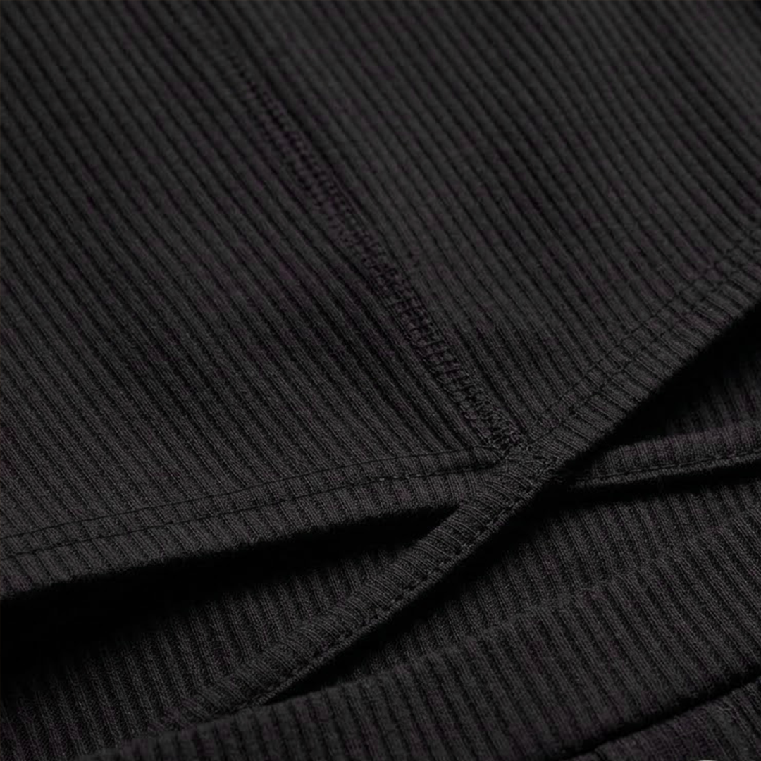 Women's Two-Piece Set with Ribbed Surface and Buttons