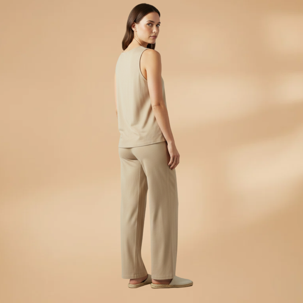 Women's Two-Piece Set with Top and Trousers Summer Casual Look