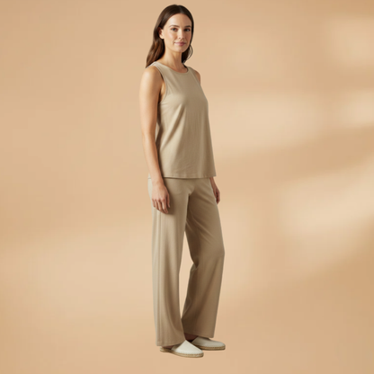 Women's Two-Piece Set with Top and Trousers Summer Casual Look