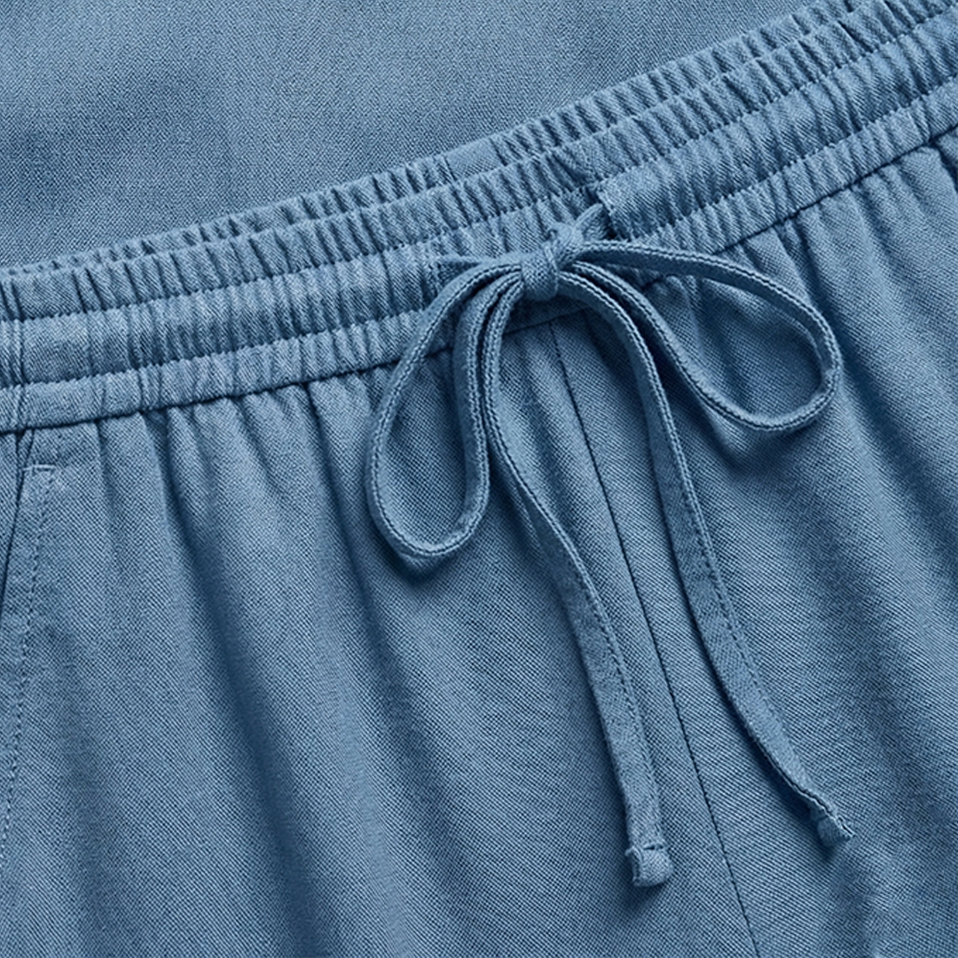 Women's Two-Piece Set with V-Neck and Wide-Leg Pants