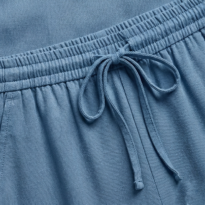Women's Two-Piece Set with V-Neck and Wide-Leg Pants