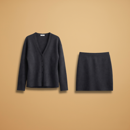 Women’s Two‑Piece Set with Knit Top and Skirt