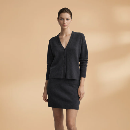 Women’s Two‑Piece Set with Knit Top and Skirt