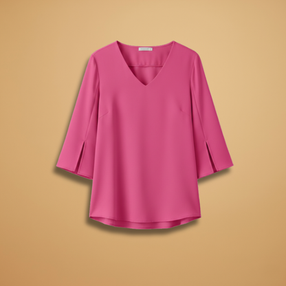 Women's V-Neck Blouse with Classic Design