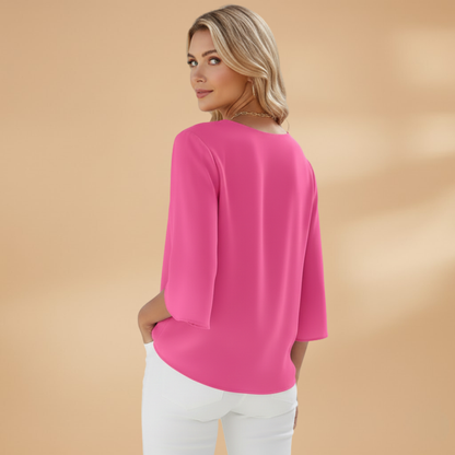 Women's V-Neck Blouse with Classic Design