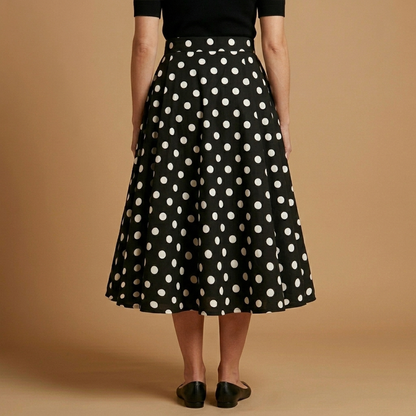 Women’s Vintage Skirt with Zip and Button Closure