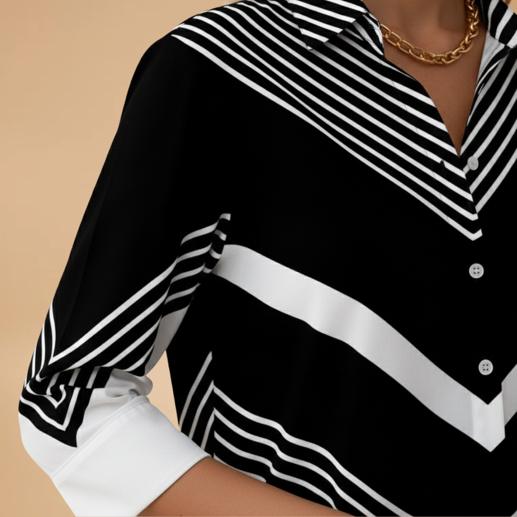 Women's Casual Blouse with Floral Pattern and Loose Fit