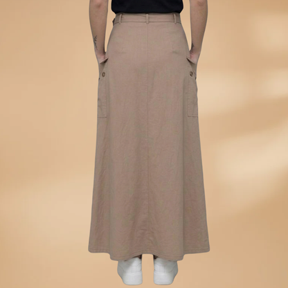 Women's Maxi Skirt with High Split and Side Pockets