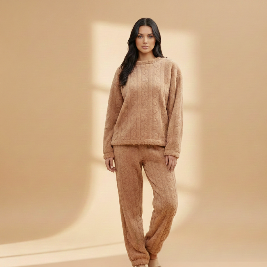 Women’s Pyjama Set with Long Sleeves and Elastic Waist
