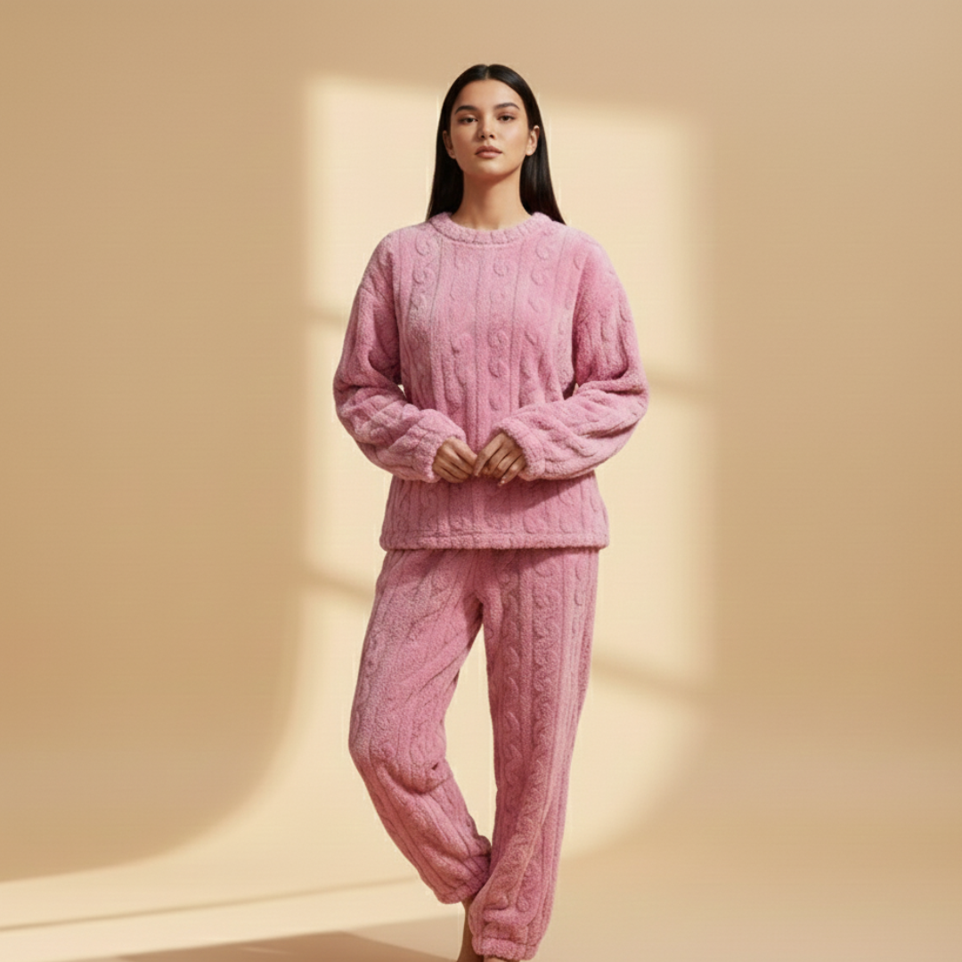 Women’s Pyjama Set with Long Sleeves and Elastic Waist