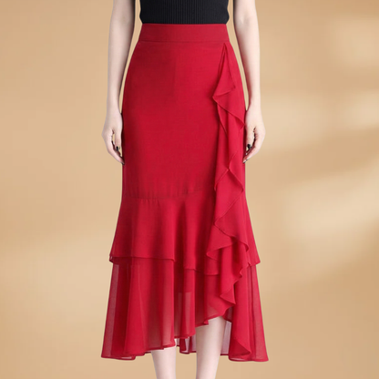 Women’s Skirt with High Waist and Front Opening