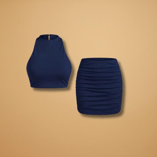 Women’s Sleeveless Set with Tube Top and Wrap Vest