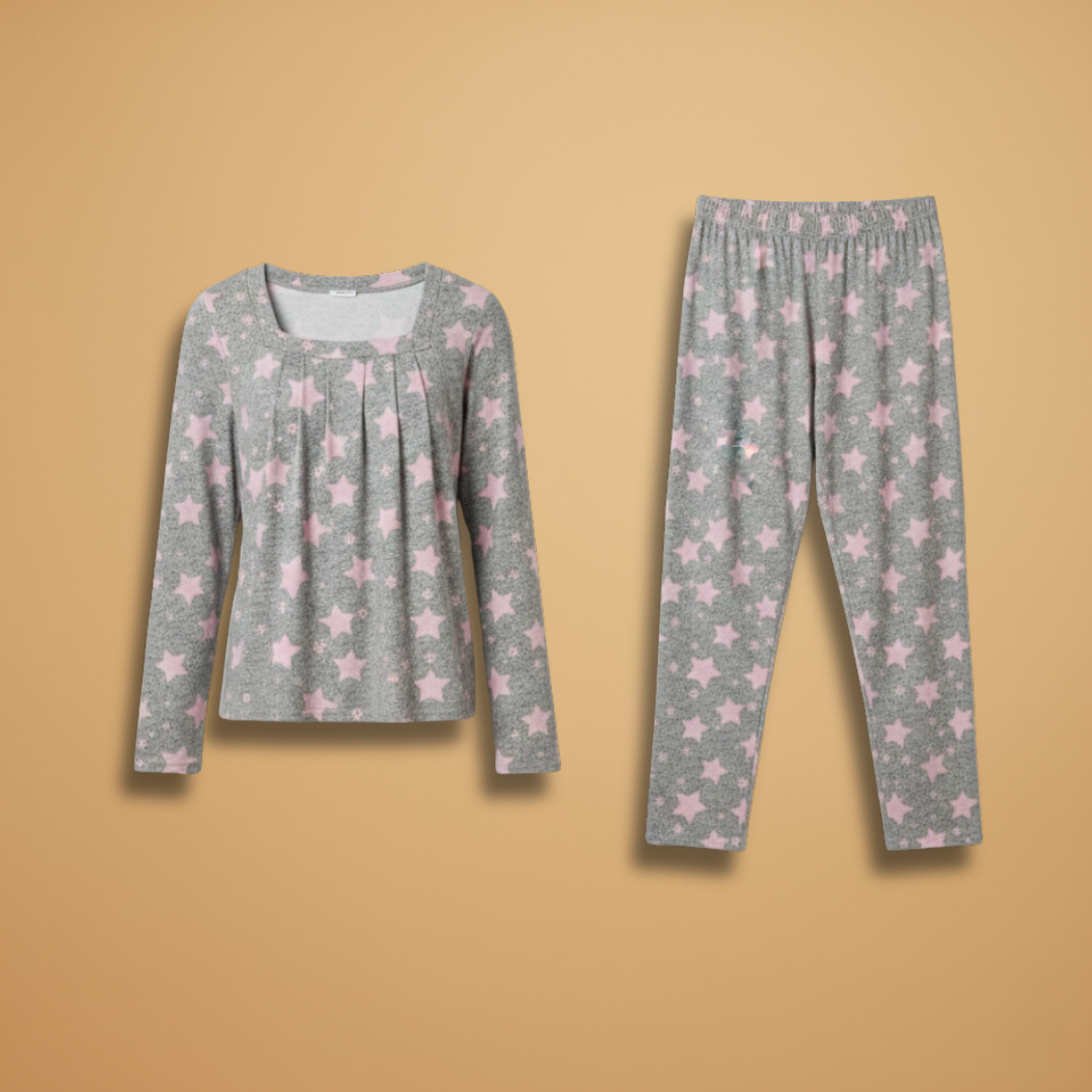 Women’s Star Print Pyjama Set with Elasticated Waistband